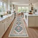 Madane Runner Rugs for Hallway 2x10 Long Washable Non-Slip Hallway Runner Rug Low-Pile Stair Kitchen Runner Throw Carpet for Entrance Living Dining Laundry Room (Navy Blue, 2 x 10)