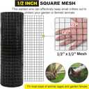 24'' x 50' 1/2inch Hardware Cloth 16 Gauge Black Vinyl Coated Welded Fence Mesh for Home and Garden Fence and Home Improvement Project
