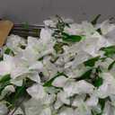 30 Pcs Artificial Faux Bougainvillea Fake Flower Silk Bougainvillea Branches UV Resistant Outdoor Indoor Decoration for Wedding Home Centerpieces Outside Decor (White)