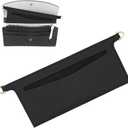 WADORN PU Leather Microfibre Purse Insert Organizer Conversion, 3.14x 6.49 Inch Fiber Leather Bag Organizer Inserts with Alloy D Rings Rectangle Wallet Insert Organizer Inserts for Handbag, Black