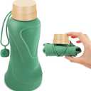 Collapsible Water Bottles,650ml,Leak Proof,Reuseable BPA Free Silicone Foldable Water Bottles,Durable Lightweight for Travel Gym Camping Hiking,Compact Size Portable Sports Water Bottle (Green)