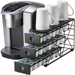Flagship K Cup Holder 3 Tier Coffee Pod Holder for K Cup Organizer Save Space Countertop Kitchen (42 Pods Capacity)