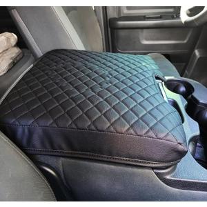 for 2013-2018 Dodge Ram 1500 & 2013-2024 Dodge Ram 1500/2500/3500/ Classic Center Console Cover, Only fit Jump Seat Console, Leather Arm Rest Cover for Dodge Ram Accessories