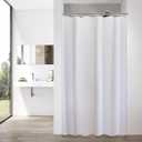 YISURE Stall Shower Curtains Cotton Fabric, Half Size 36 x 84 inch, Narrow Off White Linen Textured, Heavy Duty Shower Curtain for Bathroom Hotel Luxury Washable
