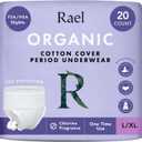 Rael Disposable Underwear for Women, Organic Cotton Cover - Postpartum Essentials, Leak Locker, Unscented, Maximum Coverage (Size L-XL, 20 Count)