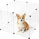 BRIAN & DANY Dog Playpen Portable for Small Animals, Dog Play Pen Indoor, Transparent Pet Playpen for Puppies, Cats, 40" L x 40" W x 28" H