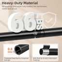 STORAGE MANIAC Closet Rods for Hanging Clothes 17.5 to 45 Inches Heavy Duty Stepless Adjustable Closet Hanging Rod 1.2 Inch Diameter Metal Closet Rod for Wardrobe Bathroom Bedroom Laundry RV, Black