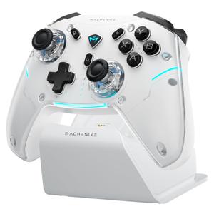 Machenike G5PRO Max SE 1000HZ Wireless Gaming Controller for NS/PC/iOS/Android with Charging Dock,PC Controller Hall Effect Joystick/Triggers/Gyroscope,RGB Backlight, Gray