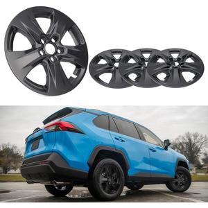 17 inch Hubcap Wheel Skin Covers Compatible with 2019-2025 Toyota RAV4 XLE Hybrid XLE, Durable ABS Plastic Tire Rim Covers (Set of 4), Standard Wheels - Snap On Replacement (Matte Black)