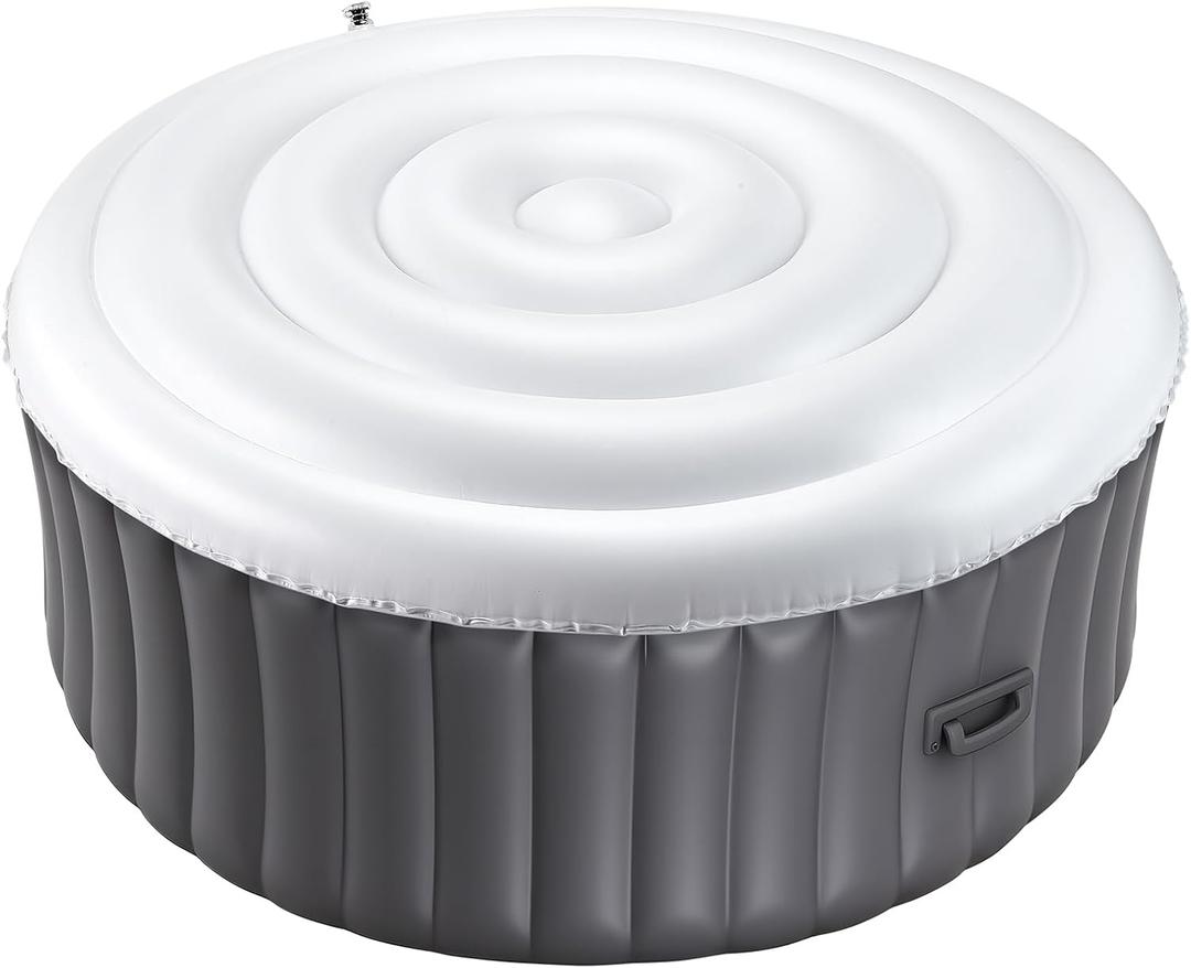 VEVOR Inflatable Hot Tub Cover, 5.4 Ft Round Hot Tub Cover Protector, Insulated Spa Covers for Inflatable Hottub, Weatherproof and Waterproof Energy Saving Lid for Outdoor Use, White