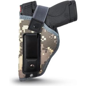 IWB Gun Holster by PH - Concealed Carry Soft Material - Soft Interior - Fits M&P Shield 9mm.40.45 Auto/Glock 19 26 27 29 30 33 42 43 / Rug LC9, LC380 - Taurus Slim, PT111 G2 - Springfield XDs Hellcat
