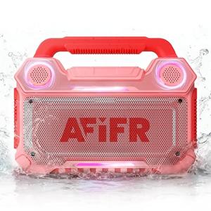 AFIFR Outdoor Bluetooth Speaker, 160W Loud Bass! Rugged, IP67 Waterproof, 24H Playtime with Lights, Wireless TWS Pairing Portable Speakers for Party, Outsides, Travel, Beach, Garage (Rose Blaze)