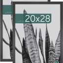 MCS Studio Gallery 20x28 Poster Frame Natural Woodgrain, Vertical & Horizontal Wall Hanging Large Picture Frame for Photos, Posters & Art Prints (2-Pack)
