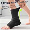 Ankle Brace for Men & Women [X-Shaped Compression & Breathable Mesh] Adjustable Ankle Compression Sleeve With 2 Gel Pads,Ankle wrap for Plantar Fasciitis Relief, Achilles Tendonitis, Swelling, Pain Relief & Injury Recover (Small, Black)