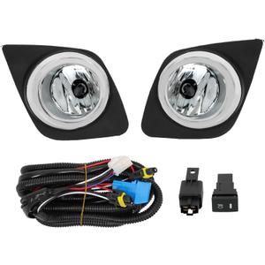 WFLNHB Fog Lights Replacement for Toyota RAV4 2009-2012 with Bulbs Bezels Harness Switch Kit Driving Lamps Fog Lights