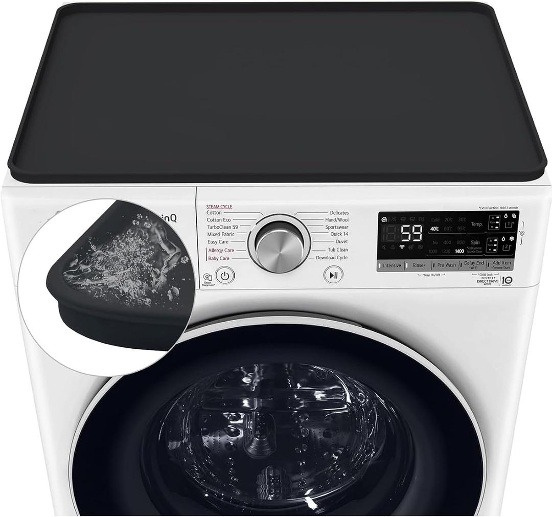 Washer and Dryer Covers, 27 x 27" Washer and Dryer Top Protector Non-slip Washing Machine Cover Silicone Rubber Mat Support Heat Washer Dryer Top Covers for Laundry Kitchen Home (1PC Black)