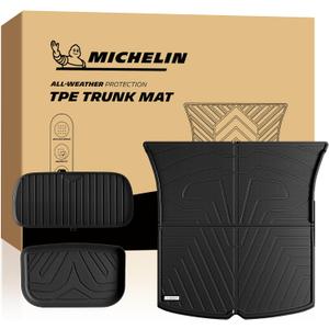 Michelin Vehicle Mat for 2025-2027 Tesla Model Y 5 Seat (3 Piece) | Frunk & Trunk Mats All-Weather TPE Custom Fit Liner, Elite Series