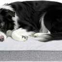KSIIA Washable Dog Bed Large Sized Senior Dog, Orthopedic Warm Soft Pet Sofa Waterproof Pet Couch with Sides, Non-Slip and Egg-Crate Foam Big Beds with Removable Cover, 35x22Inch, Grey