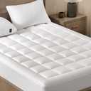 ACCURATEX Mattress Pad Queen Size - 2 Inches Double Layer Comfort Pillow Top Mattress Cover, Quilted Fitted Mattress Protector Cotton Top, Stretches up 8-21" Deep Pocket Mattress Topper,60x80 (White)