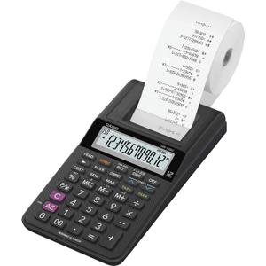 Casio HR10RC Mini Desktop Printing Calculator | Portable | 12Digit Display | OneColor Printer | Tax & Currency | Ideal for Taxes, Bookkeeping & Accounting Tasks, Black