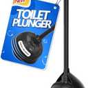 uptronic Toilet Plunger with Holder, Unique Plunger with All-Angle Design, Plungers for Bathroom with Holder, Toilet Plunger Heavy Duty (Black)