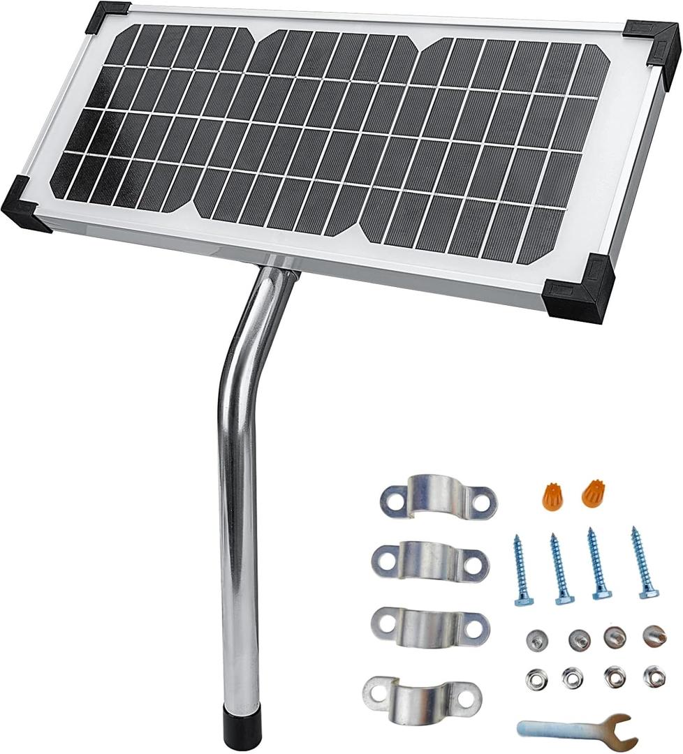 FM123 10W 12V Solar Panel Kit for Battery Charger Compatible with Mighty Mule GTO PRO Automatic Gate Openers Replacement for MM571W MM371W MM271 MM360 MM260 FM350 FM200 FM500 FM502 FM700