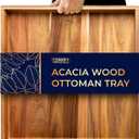 Comfify Extra Large (22") Square Premium Acacia Wood Ottoman Tray with Handles - Use for Serving Food in Style for Dinner, Breakfast, Snacks, BBQ, Entertaining Guests & More - Brown