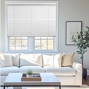 CHICOLOGY Mini Blinds for Indoor Windows – 35"W x 36"H, White Horizontal Vinyl Blinds | Cordless | Easy to Install | Sleek Low-Profile Fit for Doors, Offices, Kitchens & Apartments