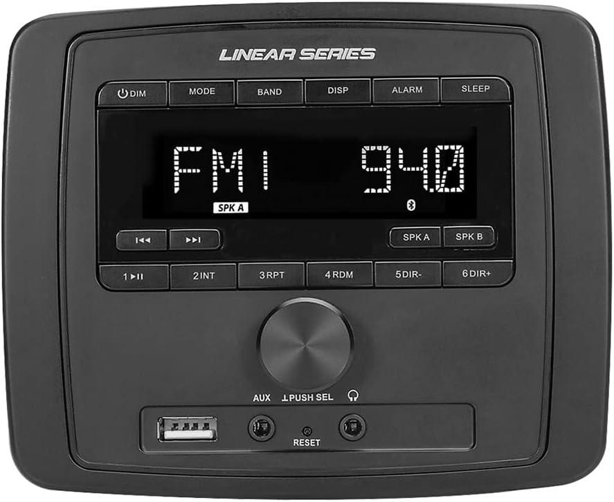 Dual-Zone Multimedia Stereo Receiver with Bluetooth/USB/AUX/AM/FM for RV, Motorcycle, Power Sports, Campers