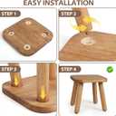 2 Pack Wooden Stool, Plant Stools, Kids Stools for Adults Step Stool for with Four Detachable and Assembled Legs(Classic 9.3inch)-Walnut