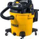 DEWALT 12 Gallon Poly Wet/Dry Vac, 5.5 HP Shop Vacuum Wet Vacuum Cleaner for Workshop, Jobsite, Commericial Area, Large Pick-Up Capacity, Yellow,DXV12P