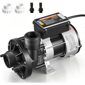 VEVOR SPA Pump 1.5HP Hot Tub Bath Pump 115V 119GPM Flow Rate with 1.5" Port, 90° Rotational Interface, 54 ft Max Lifting Height, Copper Motor, SPA Bath Water Circulation, Compatible with OEM Models