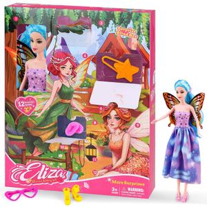 Baljinder 2025 Advent Calendar with Doll, 12 Surprise Accessories Including Clothing Glasses Hand Bags & High Heels, Kids Advent Calendar for Girls Ages 4-7, Holiday Party Birthday