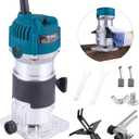 Wood Router,Router Tool Wood Trimmer Router Electric Hand Trimmer Laminate Milling Engraving Hand Machine Joiner Tool Electric for Slotting Trimming Carving 110V 800W 30000R/MIN(Blue)