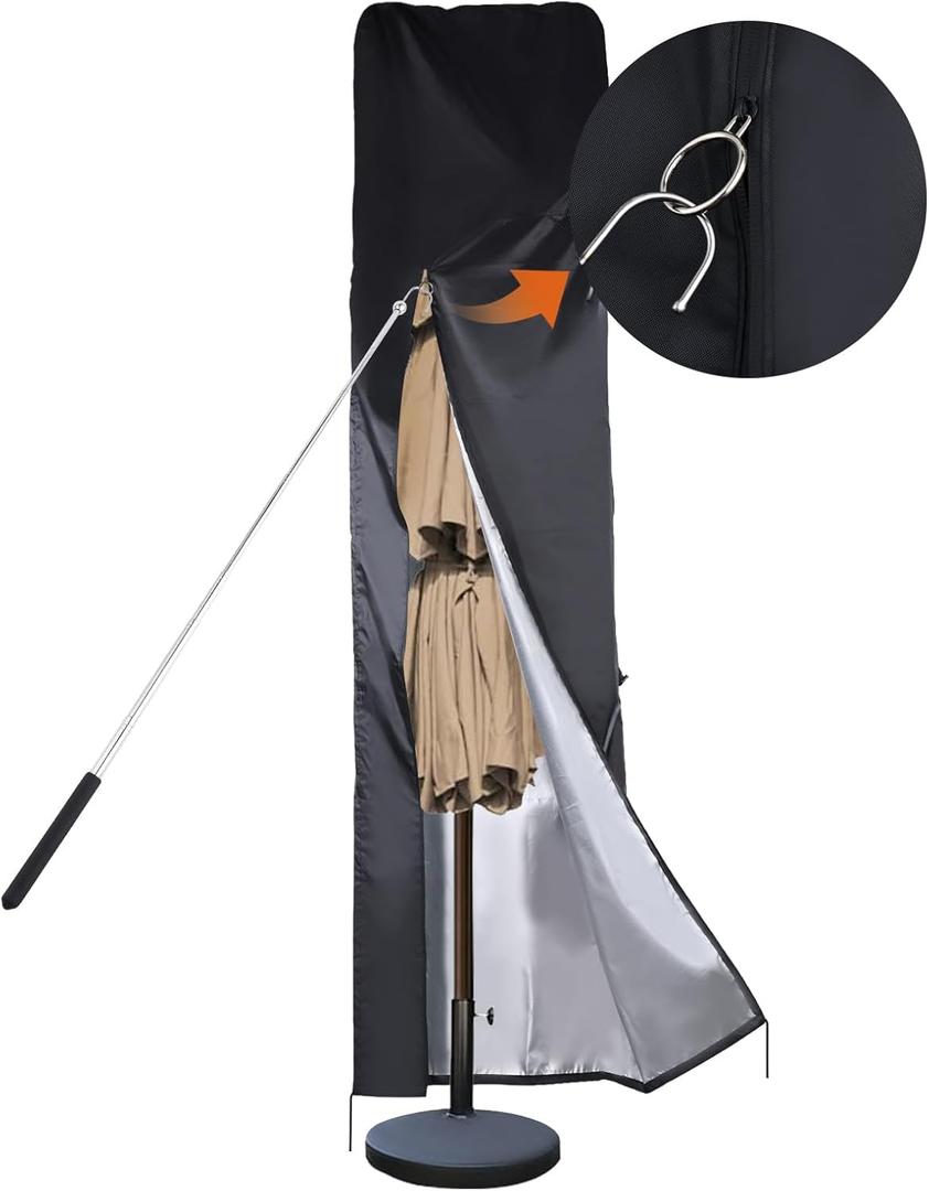 Cantilever Umbrella Covers for Outdoor Umbrellas 9-13ft,420D Oxford Fabric Patio Offset Umbrella Cover or Large Market Umbrella,Garden Umbrella Cover with Waterproof Zipper,Top Vent