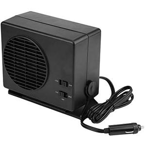 Pissente Portable 300W Car Heater and Fan, 2-in-1 Defroster and Demister for Winter, Cooling Fan for Summer, 12V Plug-In, Universal Fit (Black)