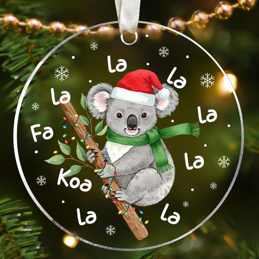 Koala Ornament - Koala Gifts for Lovers, Women, Men - Funny Animals Ornaments for Christmas Tree - Animals Themed Gifts - Acrylic Christmas Ornament 2025