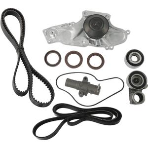 TKH002 Timing Belt Kit with Water Pump Compatible with 03-18 Honda Accord Crosstour Pilot Odyssey Ridgeline, Acura MDX RDX RL TL TSX ZDX, Saturn Vue 3.0L 3.2L 3.5L 3.7L Replaces TCKWP329 19200-RDV-J01