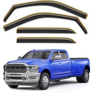 in-Channel Window Rain Guards Fit for Truck Dodge RAM 2500 3500 2019-2026 Crew Cab, Extra Durable Visors Vent Visors Window Deflector Vent Shades Car Accessories -4 pcs