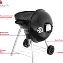 Nexgrill 22.5" Premium Charcoal Grill, Portable Kettle with Storage Rack
