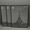 upsimples 18x24 Picture Frame Black 3 Pack, Scratch-Proof Poster Frames 18 x 24 for Photo Gallery - Slide-In Strips, Horizontal or Vertical Wall Mounting