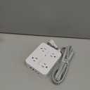 Surge Protector Power Strip - HANYCONY 8 Outlets 4 USB (2 USB C) Charging Ports, Multi Plug Outlet Extender, 5Ft Braided Extension Cord, Flat Plug Wall Mount Desk Charging Station for Home Office ETL (5Ft, White)