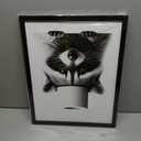 Funny Bathroom Decor Wall Art, Cute Raccoon Toilet Paper Roll Canvas Wall Decor, Humor Farmhouse Animal Wall Art, Black and White Wall Art Decor, Modern Wrapped Canvas Prints Ready to Hang 8"x10" (Ph-005)