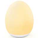 MediAcous Night Light for Kids, Baby Egg Light for Nursery, 7 Colors Changing & Stepless Dimming, Soft Silicone Touch Night Lamp with 1 Hour Timer, Rechargeable Nursery Night for Breastfeeding (White)