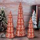 Roowest 3 Pack De Barro Mexicanos Christmas Tree Tabletop Resin Desk Centerpieces Table Tree Decor Festive Ornament for Accents Christmas Mantel Shelf Home Mexican Holiday Party Decorations