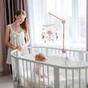 Baby Crib Mobile Arm,HBM 28-33inch Wooden Mobile Arm for Crib Mobile Hanger for Crib Baby Girl Nursery Decor