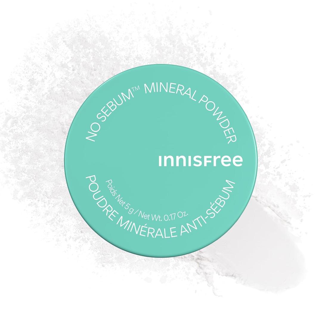 2 x innisfree No Sebum Matte Mineral Powder, Korean Loose Setting Powder for Blurring, Shine Control, Fragrance-Free