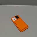 BXYJY for iPhone 17 Phone Case Wallet, Card Holder (4-5 Cards), Slide Camera Cover, Military Grade Protection, Rugged Hard Women Girly Men Shockproof Protective Silicone Case for iPhone17 6.3", Orange