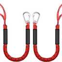 Bungee Dock Lines for Boats, 2 Feet, Pack of 2 (red&Black)