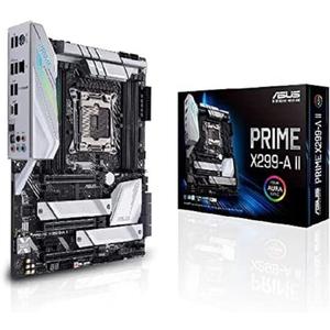 Asus Prime X299- A II ATX Motherboard (Intel X299) LGA 2066, 12 IR3555 Power Stages, DDR4 4266 MHz, Triple M.2, USB 3.2 Gen 2 Type-C, Intel LAN and Aura Sync RGB Lighting Asus Prime X299- A II ATX Motherboard (Intel X299) LGA 2066, 12 IR3555 Power Stages, DDR4 4266 MHz, Triple M.2, USB 3.2 Gen 2 Type-C, Intel LAN and Aura Sync RGB Lighting